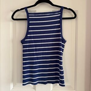 We The Free Blue and White Striped Tank Top